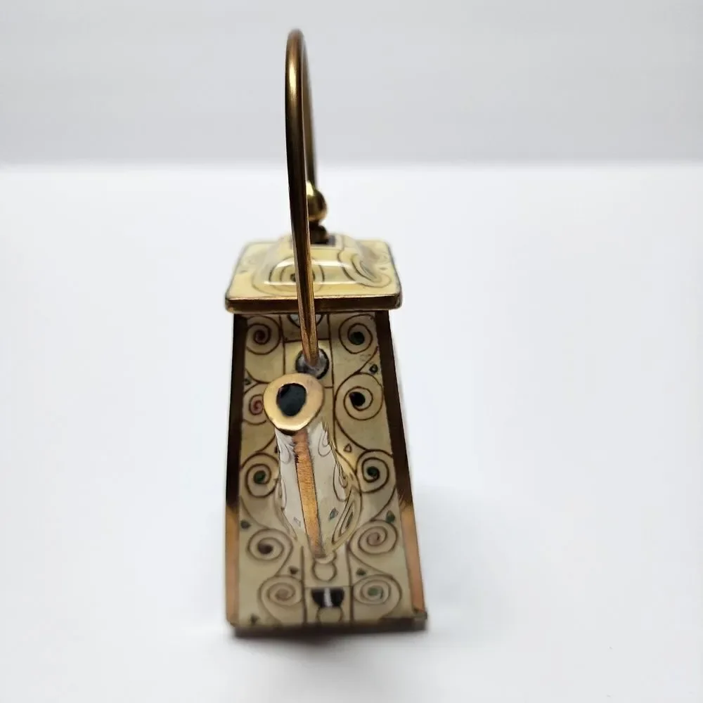 Vintage Enamel on Copper Empress Arts Miniature Teapot